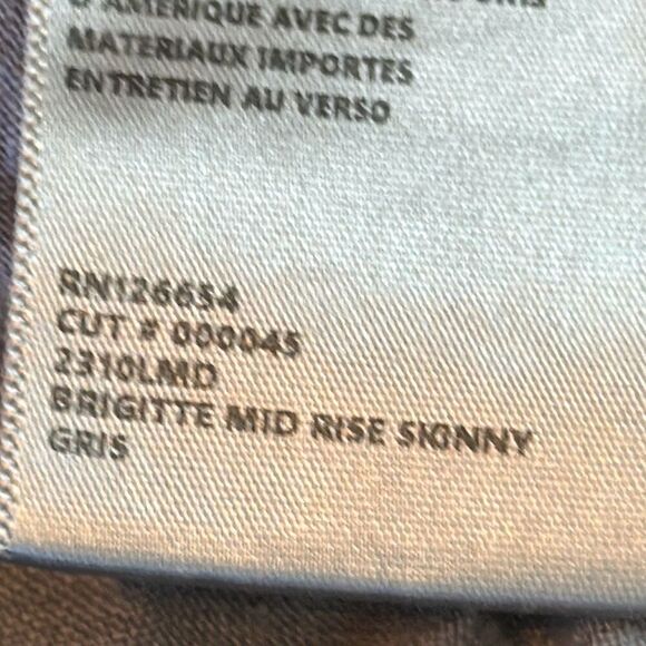 L'agence Brigitte Mid Rise Skinny Gris Gray Jeans Size 27 - Picture 7 of 9